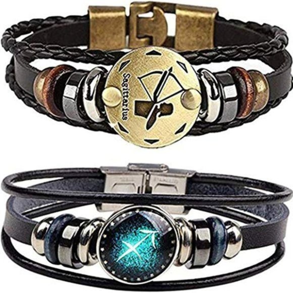 New Constellation Braided Rope Bracelet - Punk Alloy Leather Bracelet - Picture 8 of 14